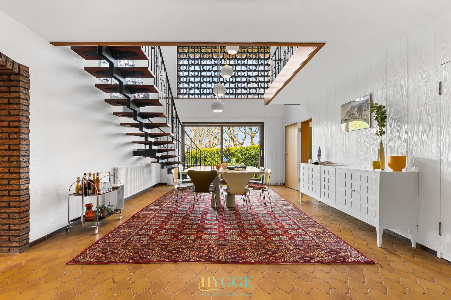 Großes Ferienhaus The 70s in Kappeln mit charakteristischem Mid-Century Design und Blick auf die Schlei